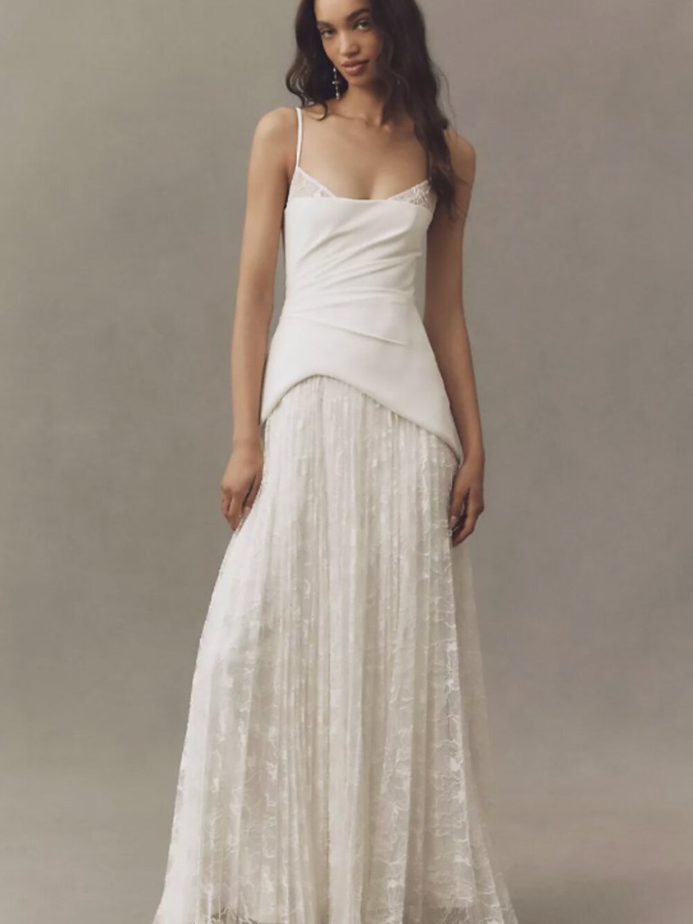 AMUR Leighton Pleated Gown in White